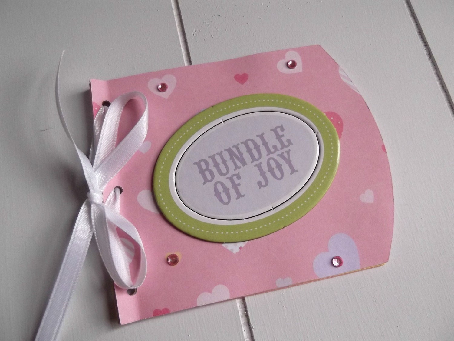 Bundle of Joy Mini Brag Book for Baby Girl, Scrapbook Album, 12 pages