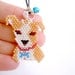 Custom Beaded Dog Charm on Cell Phone Strap (Reserved)