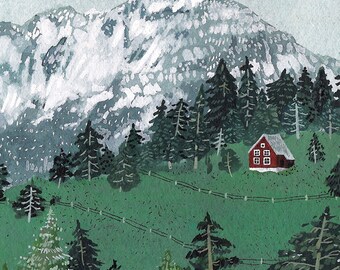 red cabin card