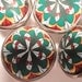 Cabinet Knobs /Pulls Polymer Clay  Set of Six  Metal  Teal Red Light Blue