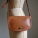 1980s CHESTNUT brown leather cross body bag
