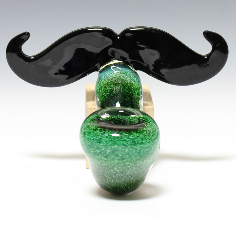 Glass Mustache Pipe - Sherlock -Hedcraft Glassworks-