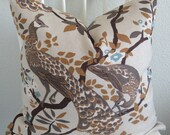 Decorative pillow cover - Throw pillow -  18x18 - Dwell Studio - Vintage plumes birch - Brown - Copper - Gray