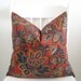 Decorative pillow cover - Throw pillow - 20x20 - Tangerine tango - Red - Orange - Blue - Brown - Green - Floral