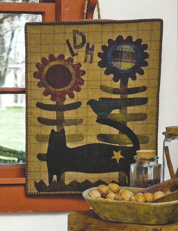Primitive Folk Art Quilt and Wool Applique Book:  A LITTLE PORCH TIME