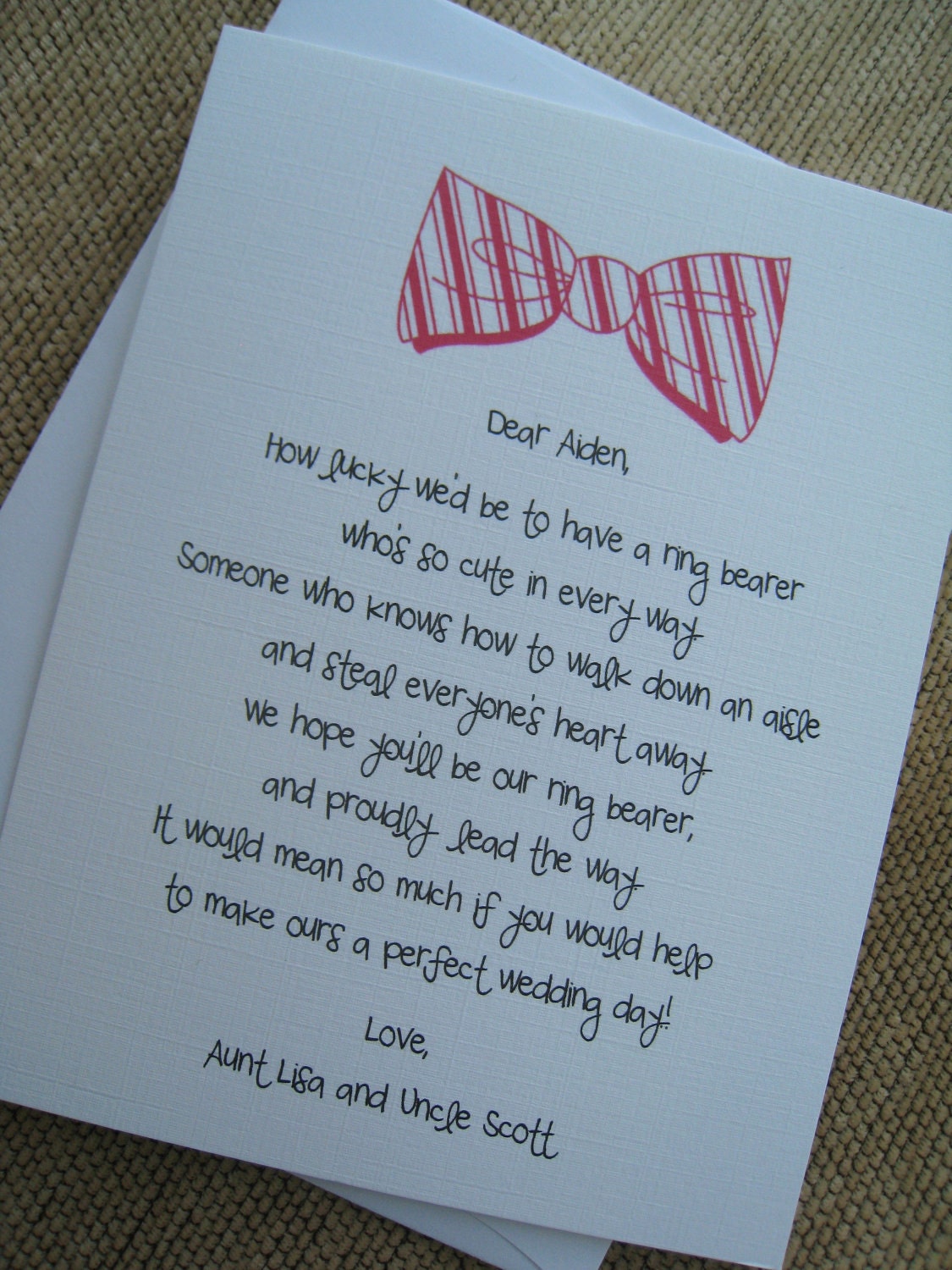 Will You Be My Ring Bearer Card