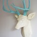 Cream & Robins Egg Blue Deer Head Wall Mount