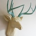 Cream & Robins Egg Blue Deer Head Wall Mount