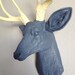 Charcoal & Soft Yellow Deer Head Wall Mount