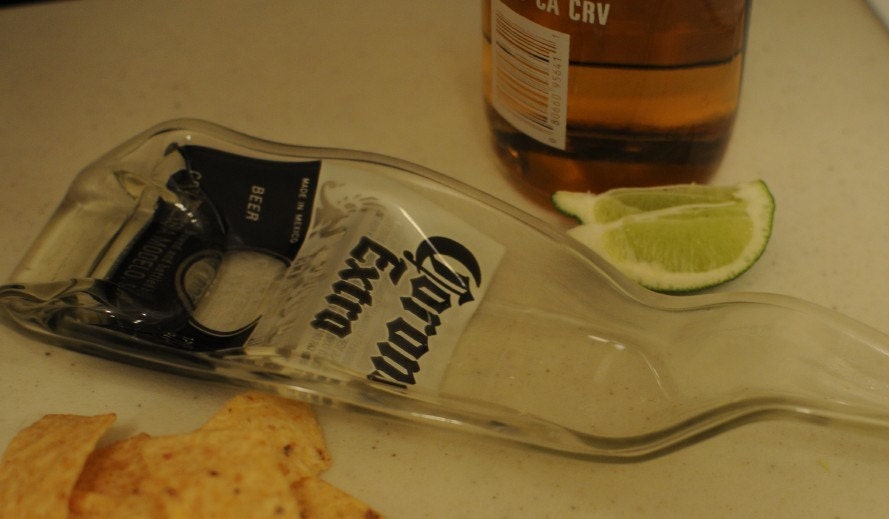 It's Beer O'Clock Recycled XL Corona Beer Bottle Plate/Dish