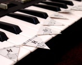 Personalized Music Teacher Gift - Black and White Mini Flag Bunting Pennant Banner from Old Hymnal