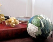 Green Decorative Ball - Biologist Botanist Ball Ornament from Vintage College Textbook Cyber Monday Etsy
