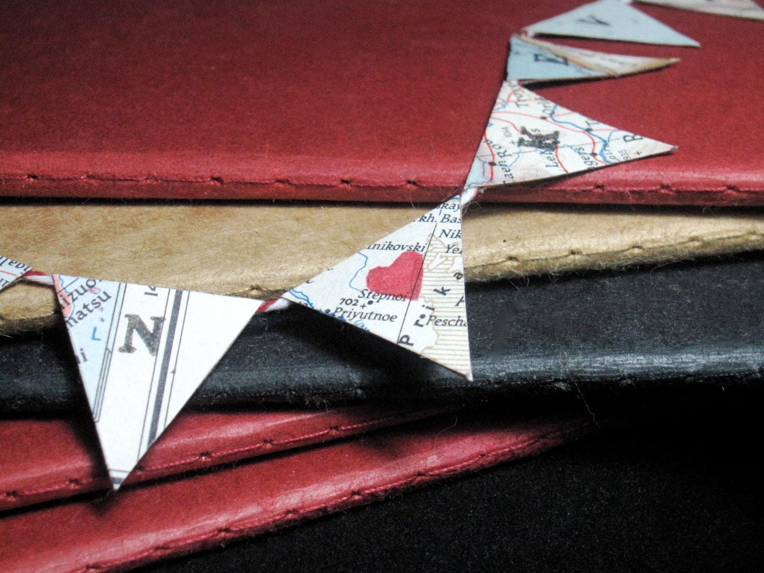 Personalized I Heart You Mini Pennant Banner from Vintage Maps