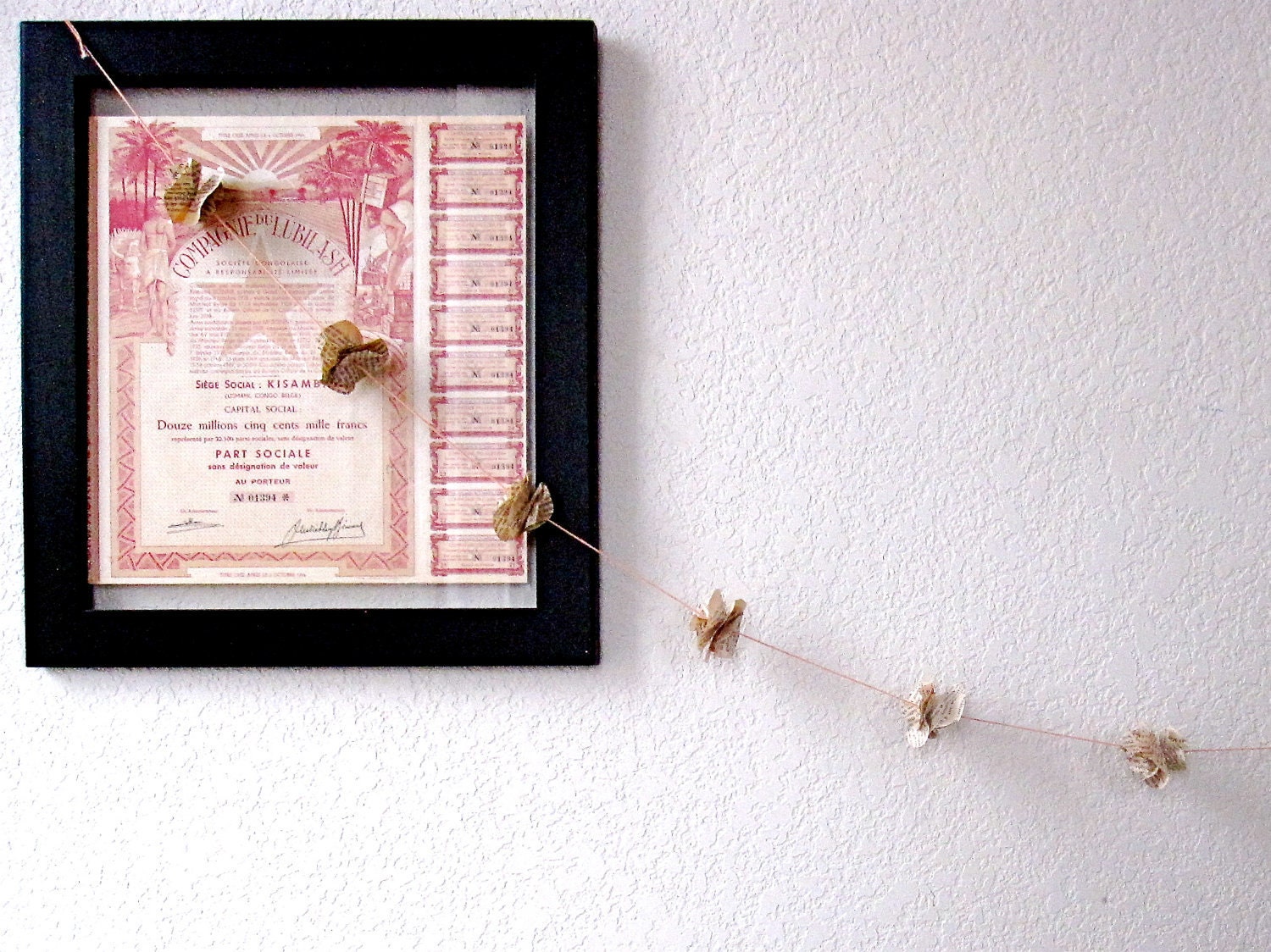 Pride and Prejudice Vintage Book Flower Garland - Literary Decor on Peach Cotton Twine