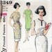 Chic Vintage 60s Slim Mod Sheath Dress Pattern With Rolled Collar Option Bust 34 Size 14 Simplicity 3349