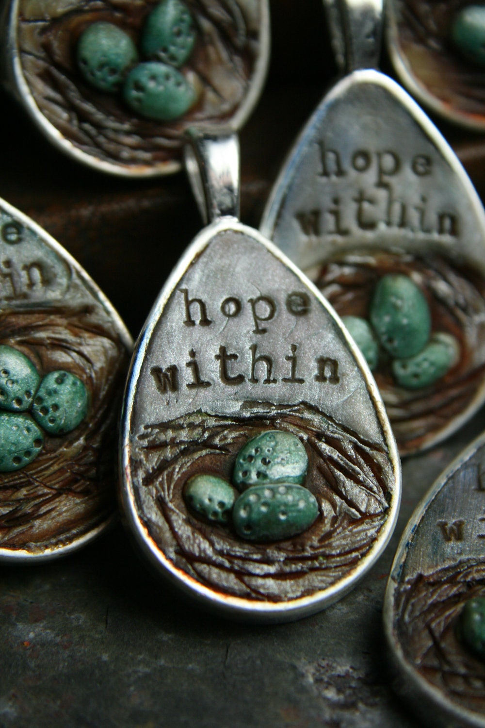 hope within - egg - nest - simple truths pendant - MADE TO ORDER