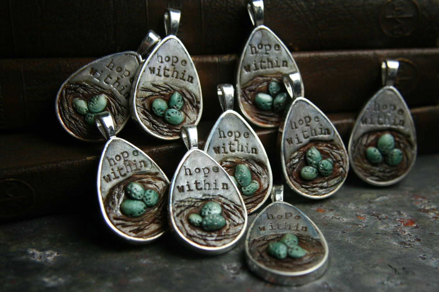 hope within - egg - nest - simple truths pendant - MADE TO ORDER