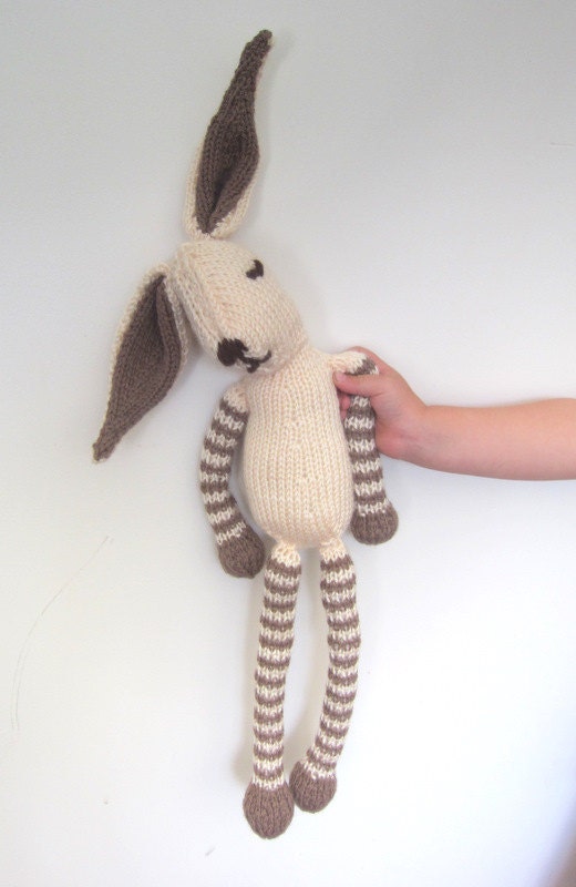 Childs stuffed Rabbit Bunny knitted soft toy