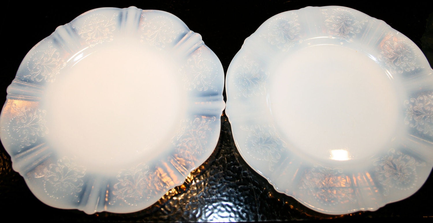 5 Translucent Milk Glass Dessert Plates By StitchBandit On Etsy 5 Translucent Milk Glass Dessert Plates By StitchBandit On Etsy