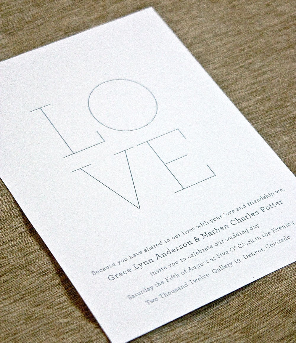 Minima - Flat or Letterpress Wedding Invitation - Deposit to get Started