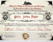 Hogwarts Diploma, Perfect for any Witch, Wizard or Harry Potter fan
