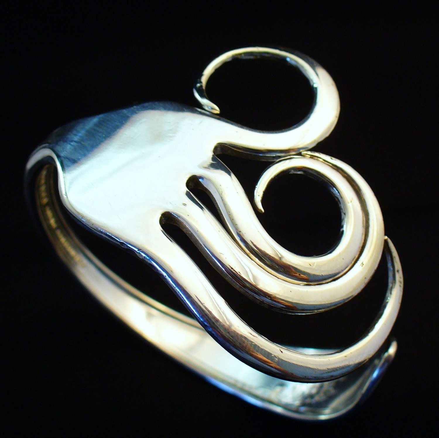 Fork Cuff  Bracelet Made from an Antique Silver Fork FREE SHIPPING
