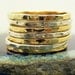 Hammered Sterling Silver 12 kt Gold Filled 7 Band Stack Ring Set