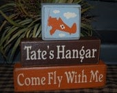 PERSONALIZED Come Fly With Me AIRPLANE Oh The Places You'll Go BASEBALL All Star Football Sooners Fish Wood Sign Blocks Primitive Country