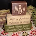 Wedding Marriage Happily Ever After Two Become One PERSONALIZED Names Initials Monogram Date Wood Sign Blocks Primitive Country Rustic