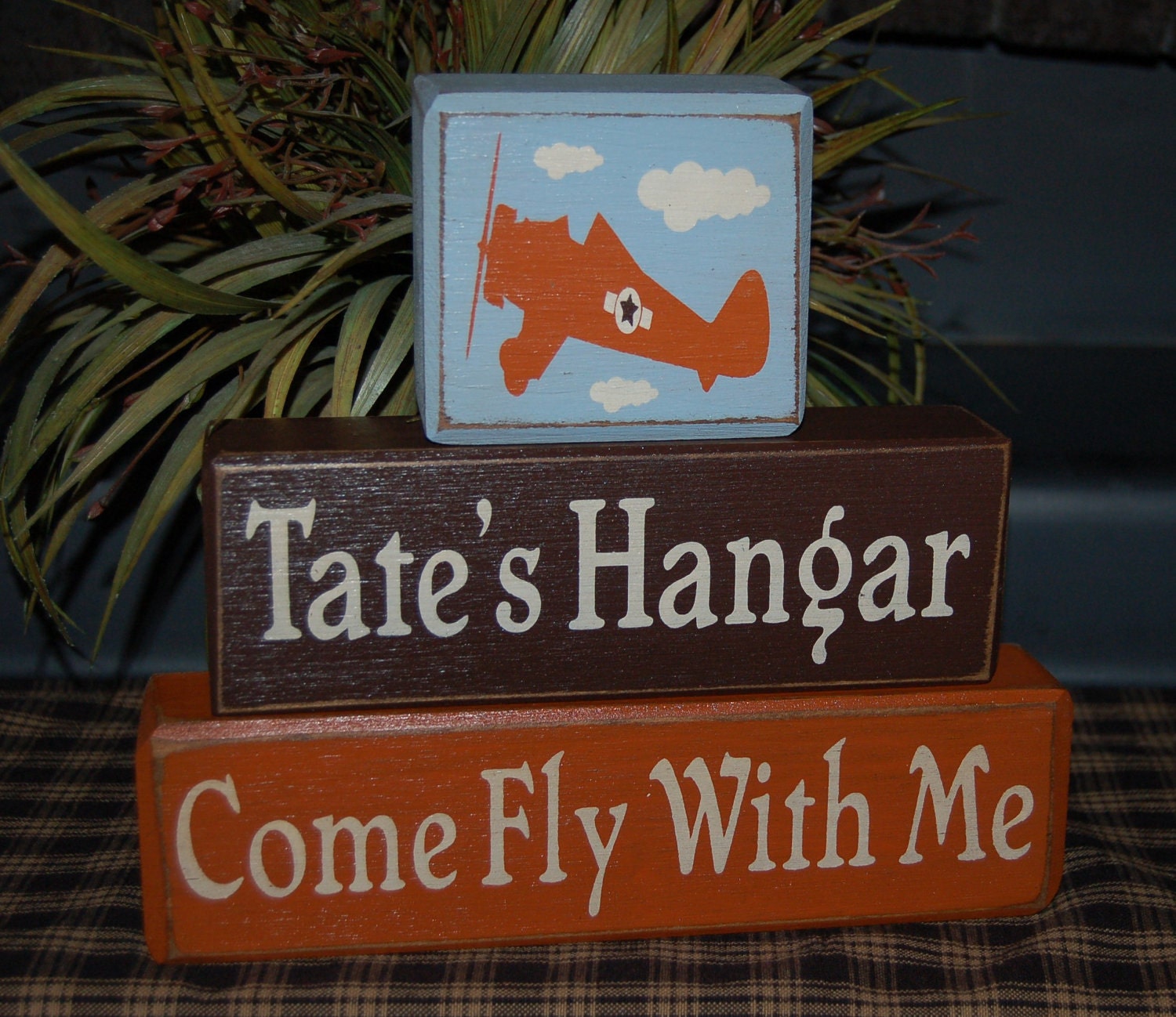 PERSONALIZED Come Fly With Me AIRPLANE Oh The Places You'll Go BASEBALL All Star Football Sooners Fish Wood Sign Blocks Primitive Country