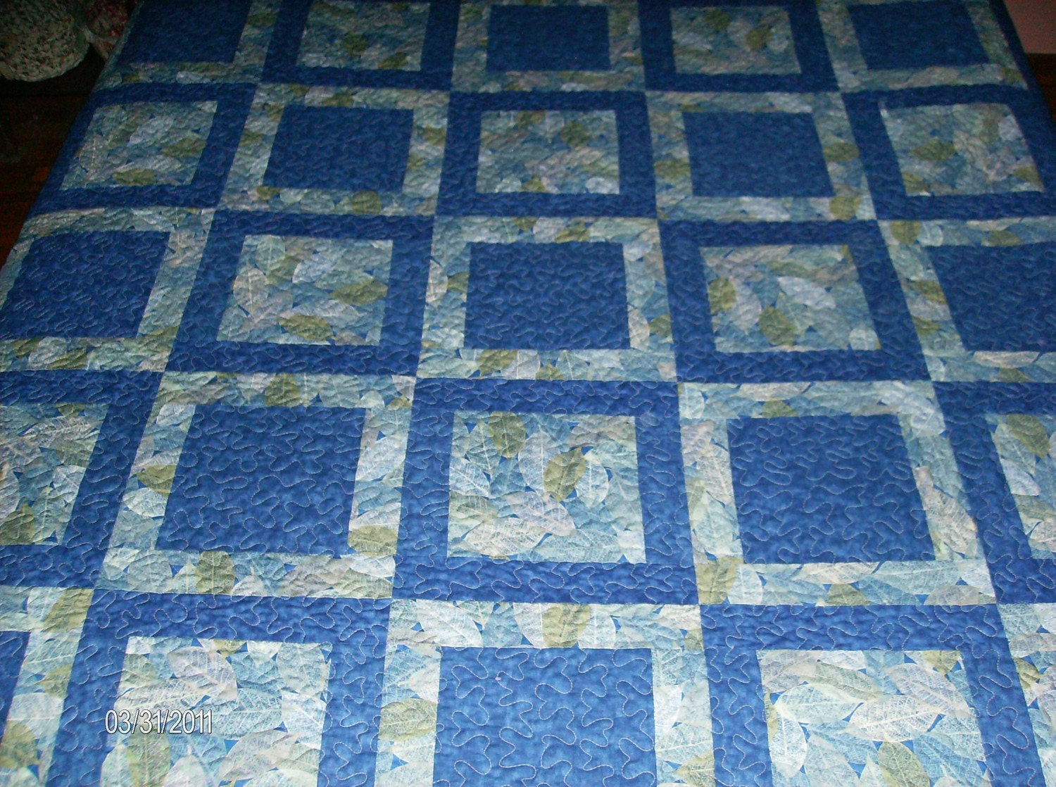 Potato Chip Block Pattern Queen Quilt