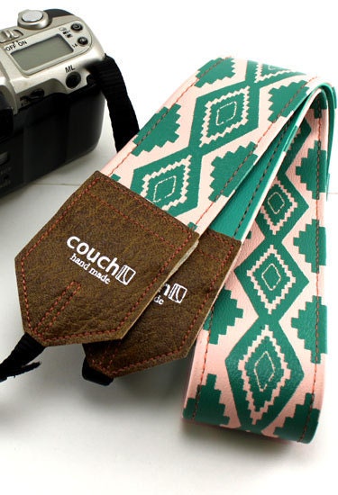 Southwestern Pink and Turquoise Camera Strap, Native American Navajo Inspired