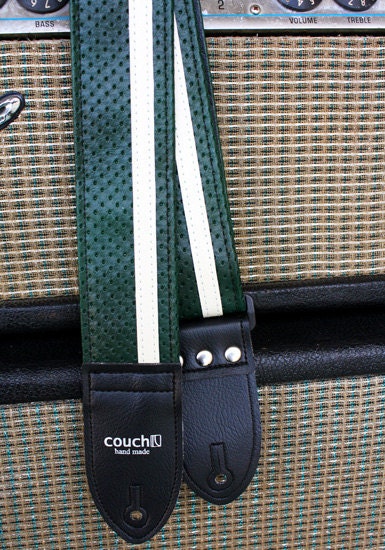 70's Green Camino Racer X Guitar Strap - Vintage Vinyl and Vegan friendly