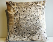 Pillow cover city map MADRID map cushion, organic cotton, cushion cover, pillow, 16 inch cushion, 40cm cushion