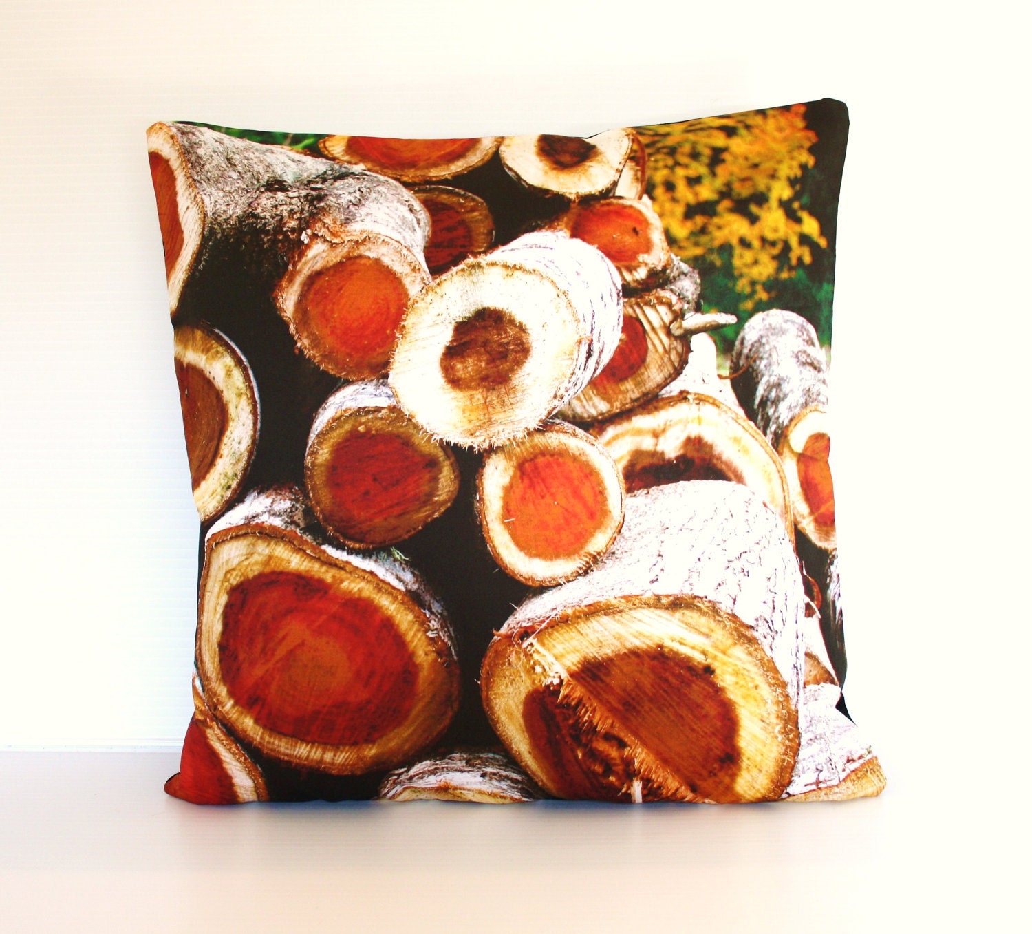 Pillow cover, 40cm decorative cushion, 16 inch cushion FIREWOOD organic cotton cushion cover, pillow, 16", 41cms