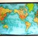 WORLD MAP -huge wall hanging, organic cotton, wall art, world map 57 inches / 145cm long x 36inches/92cms