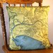 cushion cover, MELBOURNE map cushion map pillow organic cotton, 16 inch pillow 41cm decorative pillow, throw pillow