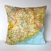 vintage map cushion MAINE STATE vintage map pillow, organic cotton,  cushion cover,  16 inch, 41cm