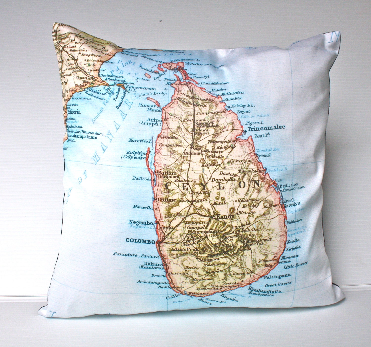 decorative cushion eco friendly cushion cover Sri Lanka map cushion, organic cotton pillow, 16 inch, 41cm s