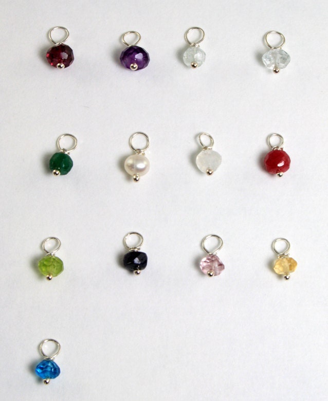 Add on Genuine Birthstones - Add to Your Necklace or Bracelet, Valentine's jewelry, Birthday gift