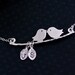 Silver Bird Necklace. Personalized Lovebirds Necklace, Mother's Necklace.Bird and Branch Necklace Jewelry, Bridal Jewelry, Couple, Love