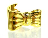 24K Gold-Plated Oversized Ribbon Ring