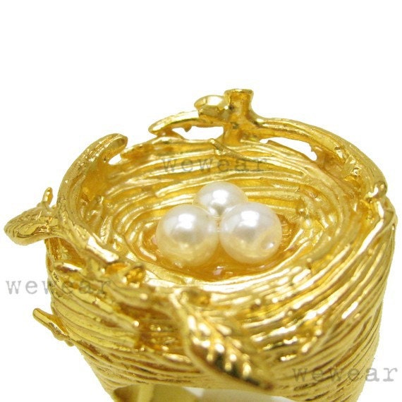 Cozy Bird Nest Ring (24K Gold-Plated)