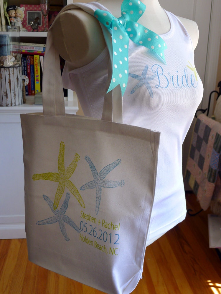 Beach wedding Tote AND Tank SET