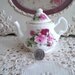 Vintage Child Size Tea Pot Pink Red Roses