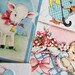 Antique Baby Shower Cards Gift Tags Lot 1940s (Set 2)