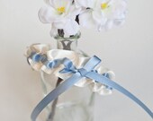 Wedding Garter - Something Blue and Ivory Garter - Sample Sale