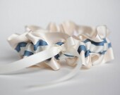 Wedding Garter Set -  Something Blue and Ivory Bridal Garter Set - Sample Sale