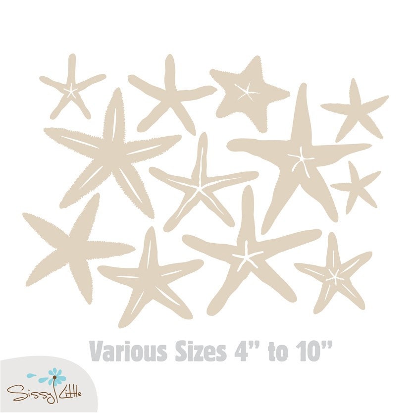 Stunning Starfish - Set of 12 -  Vinyl Wall Decal