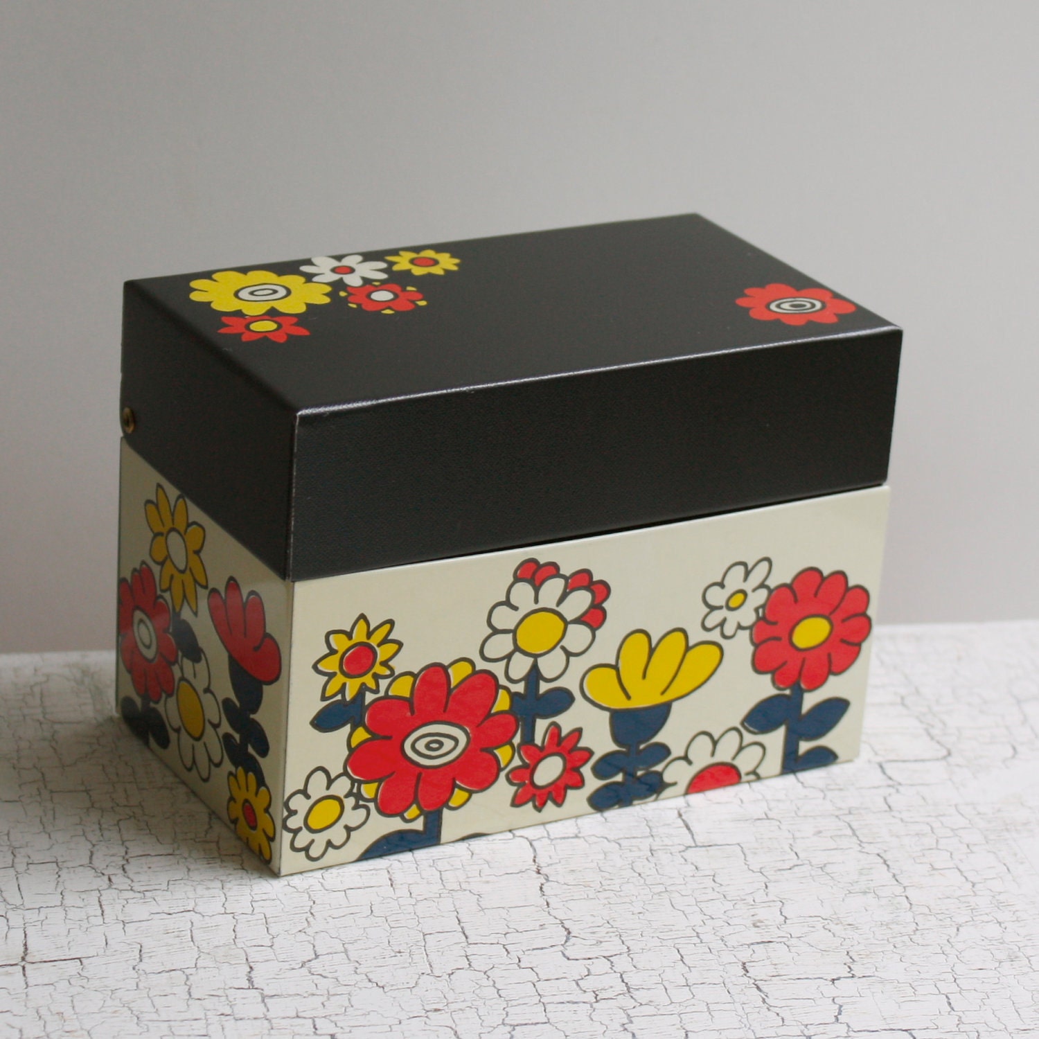 Vintage Recipe Box by Ohio Art Company - Mod Flower Power Design